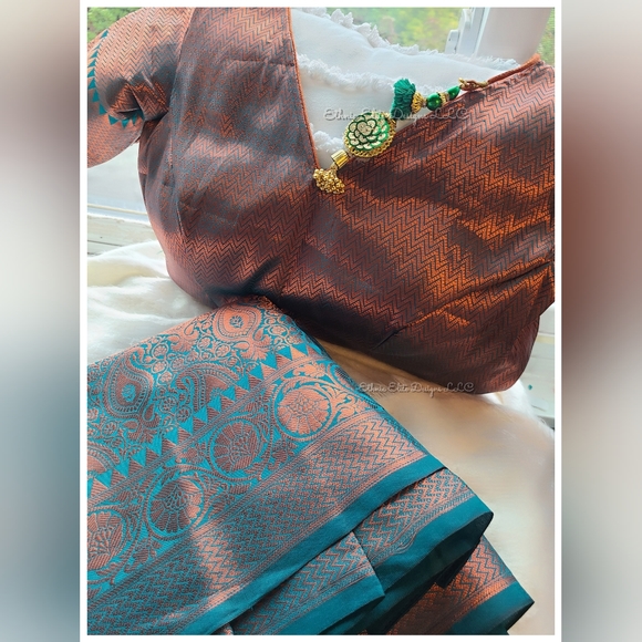 New Brocade Kanjivaram Semi Silk Saree For Woman Kanjivaram Saree Zari +… - Picture 3 of 7